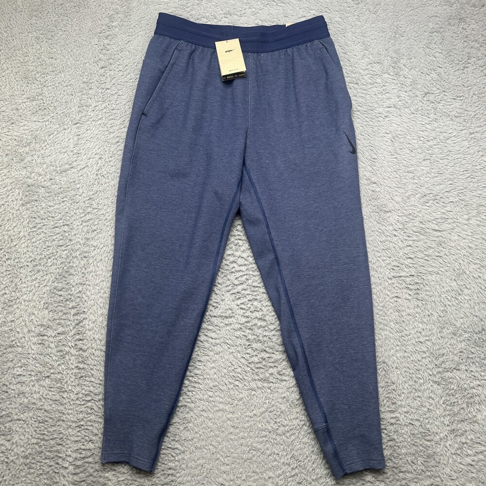 NWT Nike Sweatpants Mens M Blue Joggers Yoga Dri-FIT Tapered Cuffed